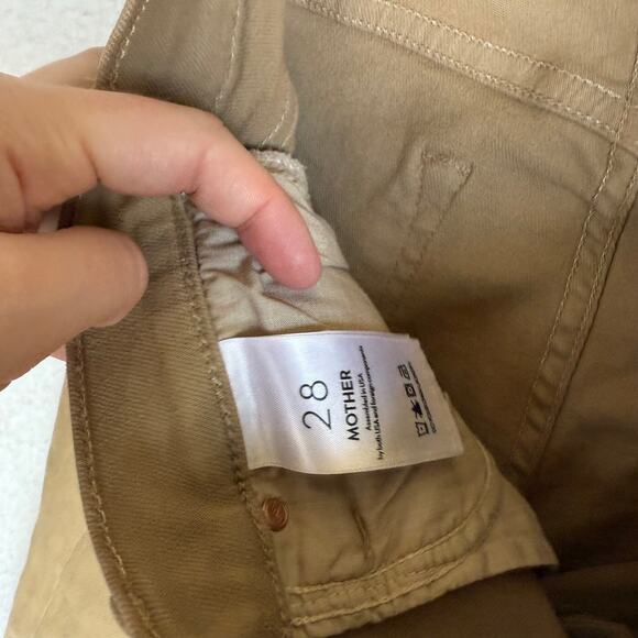 MOTHER Jeans 28 The Mid Rise Dazzler Ankle Fray Straight Leg Brown Denim - Picture 6 of 9